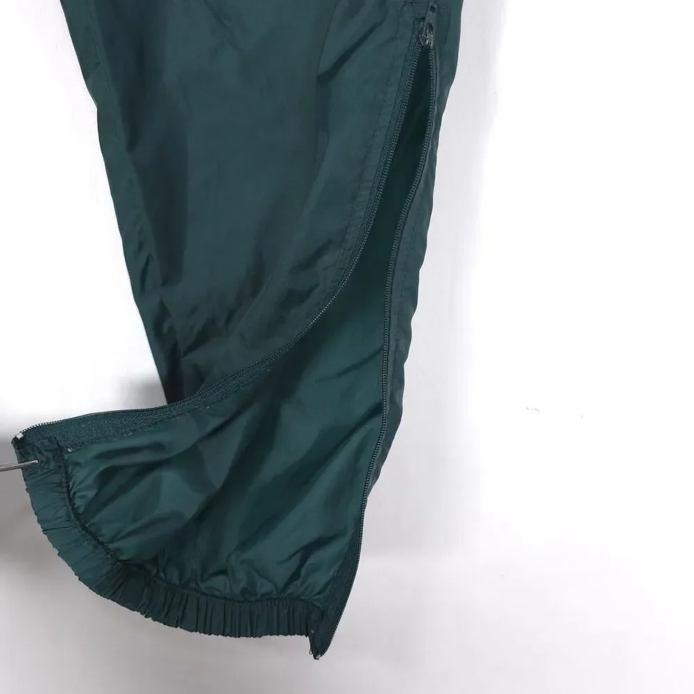 NIKE Men's SMALL Track Pants Joggers Green Zip Ankle Swoosh VINTAGE 90's Nylon